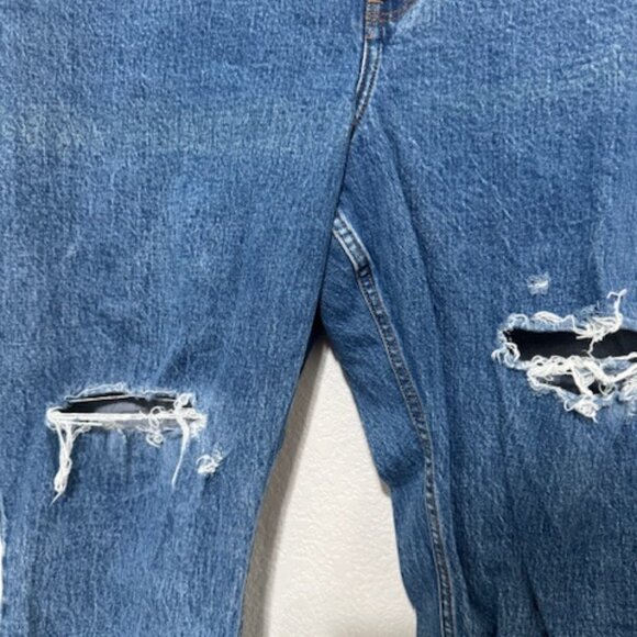 Abercrombie & Fitch The Skinny High Rise Blue Jeans Distressed Ripped S  37/24S‎ - Picture 7 of 10